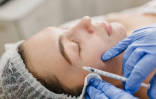 Close-up of dermal filler injection for anti-aging and facial rejuvenation by a certified cosmetic doctor in India